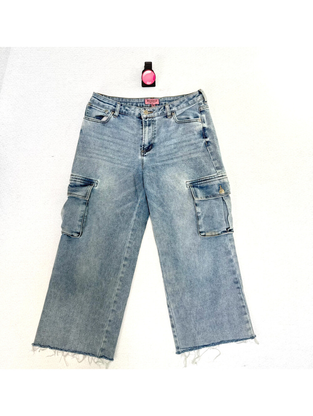 Juicy Couture Wide Leg Cargo Jeans‎ Light Wash Women’s 13/31